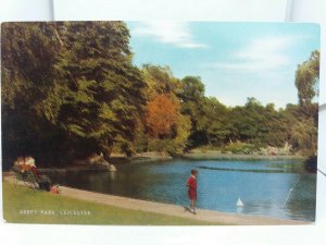 Vintage Postcard The Boating Lake Abbey Park Leicester 1968
