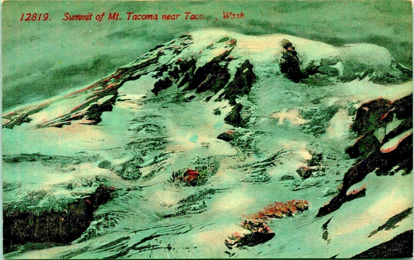 Sommet De Mount MT Rainier Near Washington Wa Unp Carte Postale