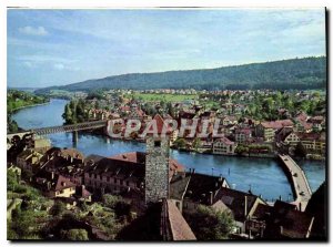 Modern Postcard Schaffhausen Blick auf Stadt vom Munot