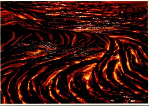 Hawaii Kamuela Close-Up Of Hot Pahoehoe Lava