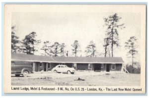 c1940s Laurel Lodge Motel & Restaurant Roadside London Kentucky KY Car Postcard