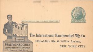 D63/ Advertising Postcard c1920s New York City International Handkerchief Co
