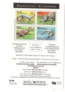 Canada Post, 1993, Commemorative Stamp, Prehistoric Life, Dinosaurs