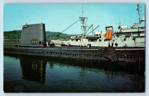 New London Groton Connecticut Postcard USS Sablefish SS 303 Naval Submarine Base