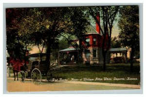 Vintage 1910's Postcard Red Rocks Home of William Allen White Emporia Kansas