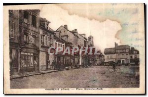 Postcard Old Formerie Oise Place Marechal Foch