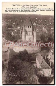 Old Postcard Provins Cesar Tower And The City High