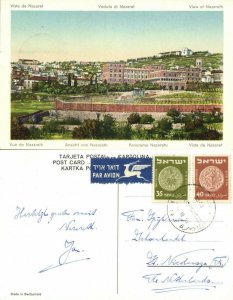 israel palestine, NAZARETH NAZARET, Panorama (1955) Postcard