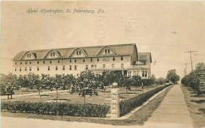 Hotel Huntington 1911 St Petersburg Florida Postcard roadside 10855