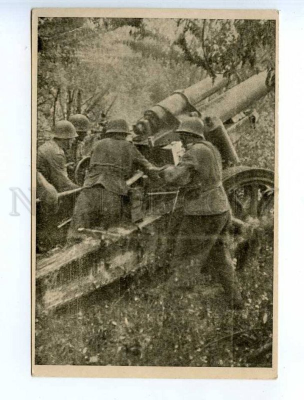 226124 WWII FINNISH Patriotic War Germans gun postcard