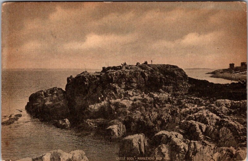 Vintage Postcard Castle Rock Marblehead MA JO1