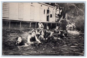 c1910 Swimming Pool Bathing Loch Sheldrake New York NY Antique Vintage Postcard