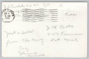 Real Photo Postcard~Great Lakes Illinois~Naval Training Cr~Security Anchor~RPPC 