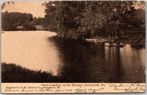 Postcard ME Kennebunk Canoe Landing on the Mousam 1909