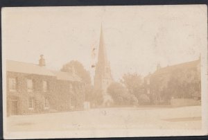 Yorkshire Postcard - Church From Market Place, Masham   U1779