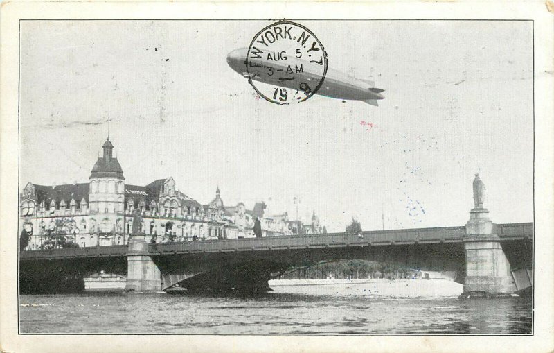 Postcard Flown on Graf Zeppelin LZ 127 August 1929 L'Amerikafarht Cancel 2m 50pf