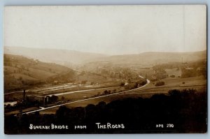 Yorkshire England Postcard Sowerby Bridge from The Rocks c1910 RPPC Photo