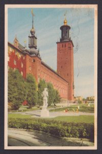 Vintage postcard Stockholm Stockholm City Hall Garden Stadshuset Tower Sweden