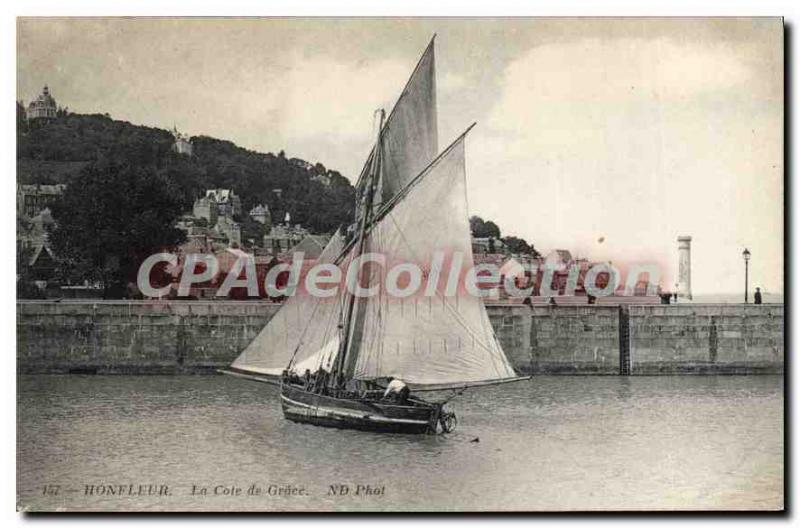 Postcard Old Honfleur La Cote De Grace