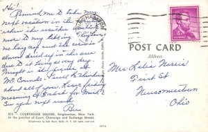 Binghampton New York 1964 Postcard Courthouse Square