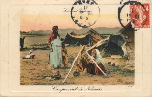 Nomad camp North Africa scenes & types postcard