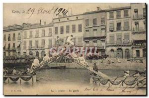 Old Postcard jousting On guard