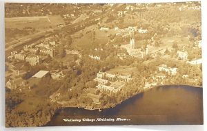 C.1920s Rare! Wellesley College Mass Aerial View RPPC Real Photo Postcard A10