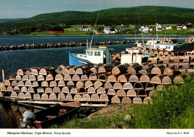 Canada Nova Scotia Cape Breton Margaree Harbour Showing Fishing Boats and Lob...