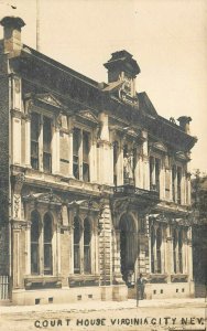 RPPC Virginia City, Nevada Court House Real Photo Vintage Postcard ca 1910s