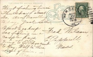 Bath ME Washington St. From Elm c1910 Postcard 