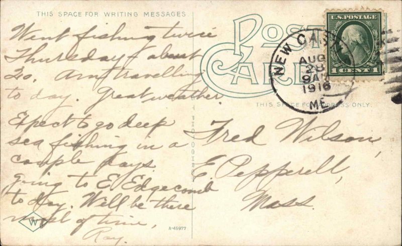 Bath ME Washington St. From Elm c1910 Postcard 