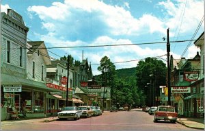 Vtg Tionesta Pennsylvania PA Street View Old Cars Coca Cola Sign 1960s Postcard 