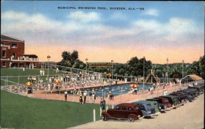 Gadsden Alabama AL Swimming Pool Linen Postcard