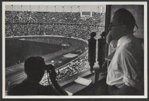 1936 Trading Cards promoting the Berlin Olympic. Radio speaker and stadium