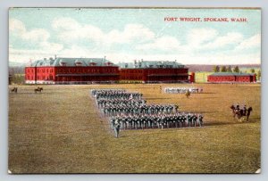 1909  US Army Infantry Soldiers  Fort Wright   Spokane  Washington  Postcard