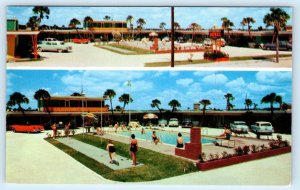 DAYTONA BEACH, Florida FL ~ Roadside RIP VAN WINKLE MOTEL 1950s Cars Postcard