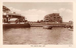 Aden Yemen Boat Landing Harbor Scene Real Photo Antique Postcard (J34627)