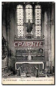 Old Postcard L Isle Adam L Church Altar wooden sculpture (XVI century)