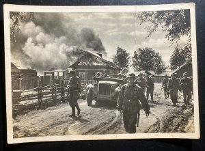 Mint Germany Real Picture Postcard Cover Waffen SS Police village has been taken