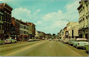 View of Retail Shopping Business District, Madison IN Vintage Postcard C57