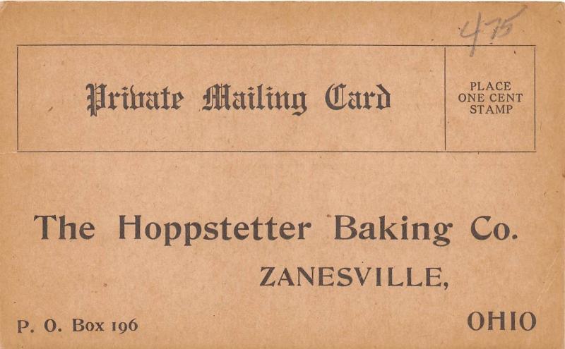 D58/ Zanesville Ohio Postcard c1910 Hoppstetter Baking Company Bread
