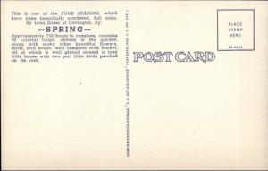 Arts & Crafts Crochet 4 Seasons L Sauer Covington KY Linen Postcard SPRING