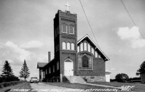 RPPC - Wittenberg, Wisconsin - The Church of the Holy Family - in the 1950s