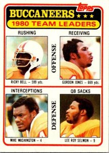 1981 Topps Football Card '80 Buccaneers Leaders Bell Jones Selmon sk60105