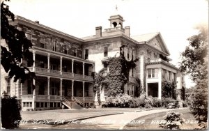 Real Photo Postcard Main Building State School For The Blind in Vinton, Iowa~208
