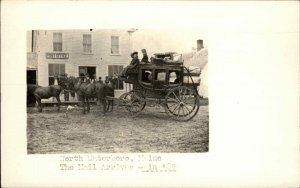 North Waterboro ME Post Office Horse and Carriage c1910 Real Photo RPPC PC