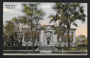 Public Library Outside Utica NY Used c1915