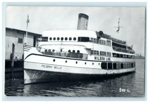 1885 Pilgrim Belle Wilson Line Steamship RPPC Photo Antique Postcard 