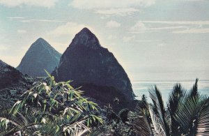 St Lucia Gros & Petit Pitons Twin Mountains Postcard