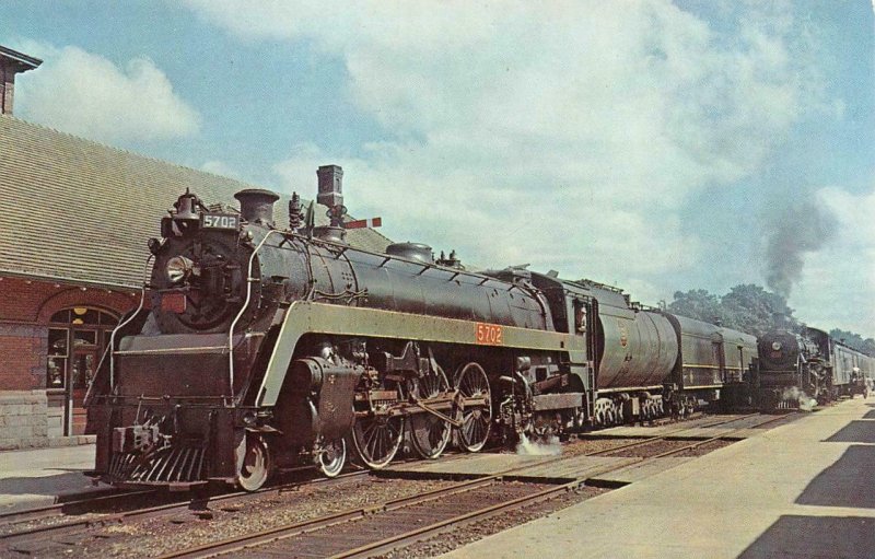 CANADIAN NATIONAL 5702 London-Hamilton Train Guelph, ON Railroad 1957 Postcard